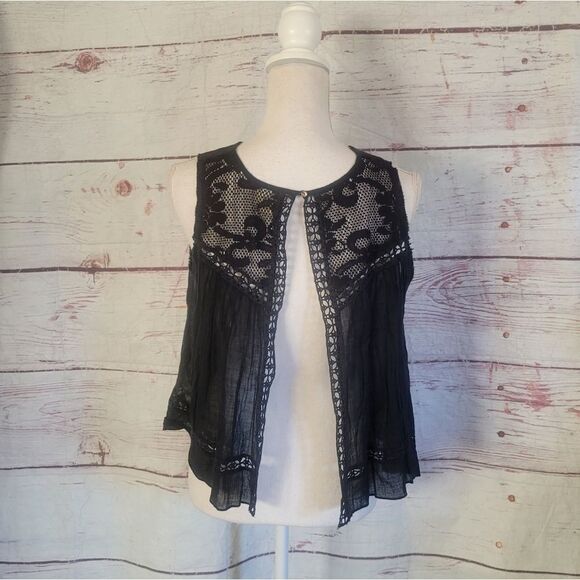 Free People FP One Flaw Away Back Crochet Tank Size XS - Picture 5 of 9